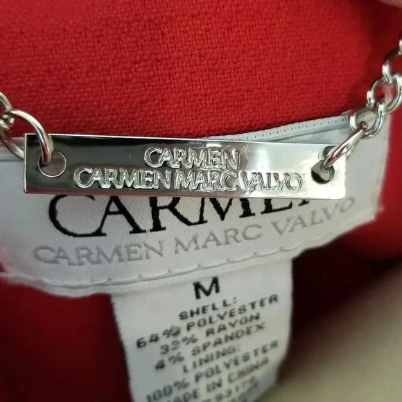 {Carmen Marc Valvo} Red Blazer Jacket - Picture 9 of 11